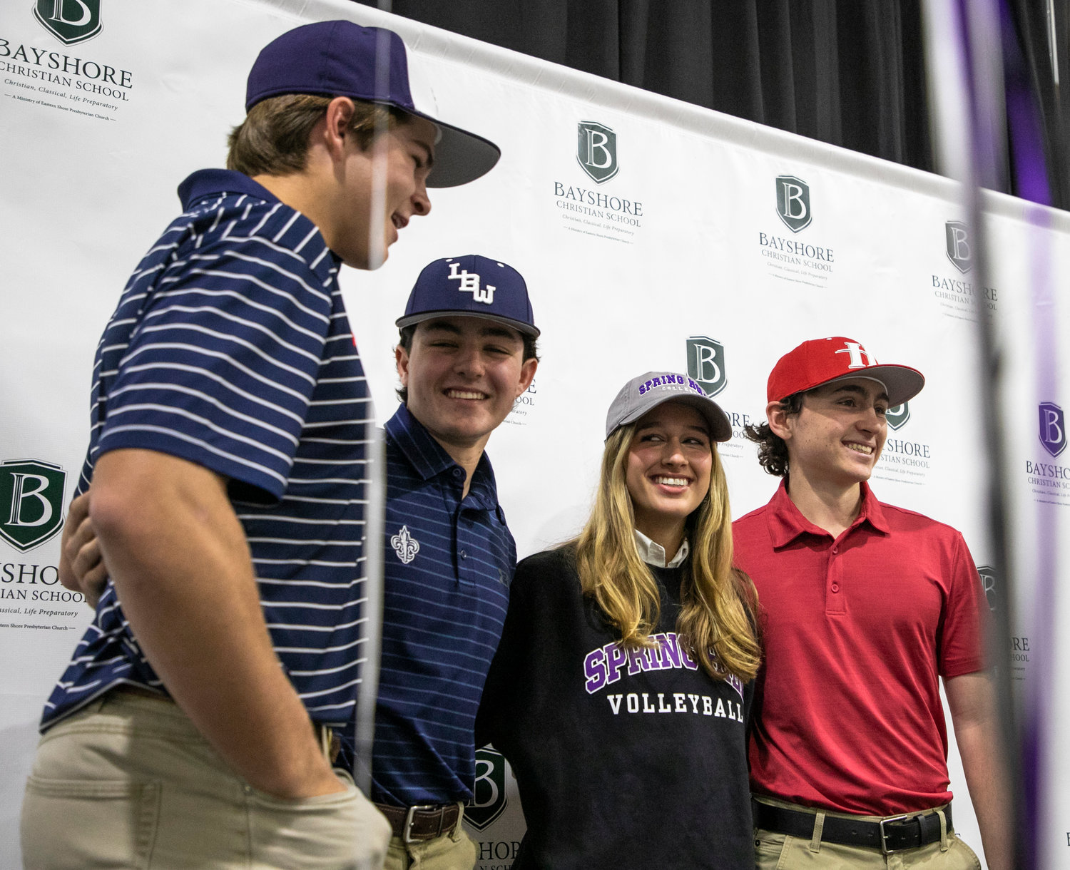 Bayshore Christian School hosted its largest athletic signing ceremony in history Wednesday afternoon, Nov. 30, when John Malone, Streed Crooms, Ashlyn Whiteside and Mikael Bryant put pen to paper to cement commitments to their college teams. The four athletes increased the Eagles’ total collegiate signees to seven.
