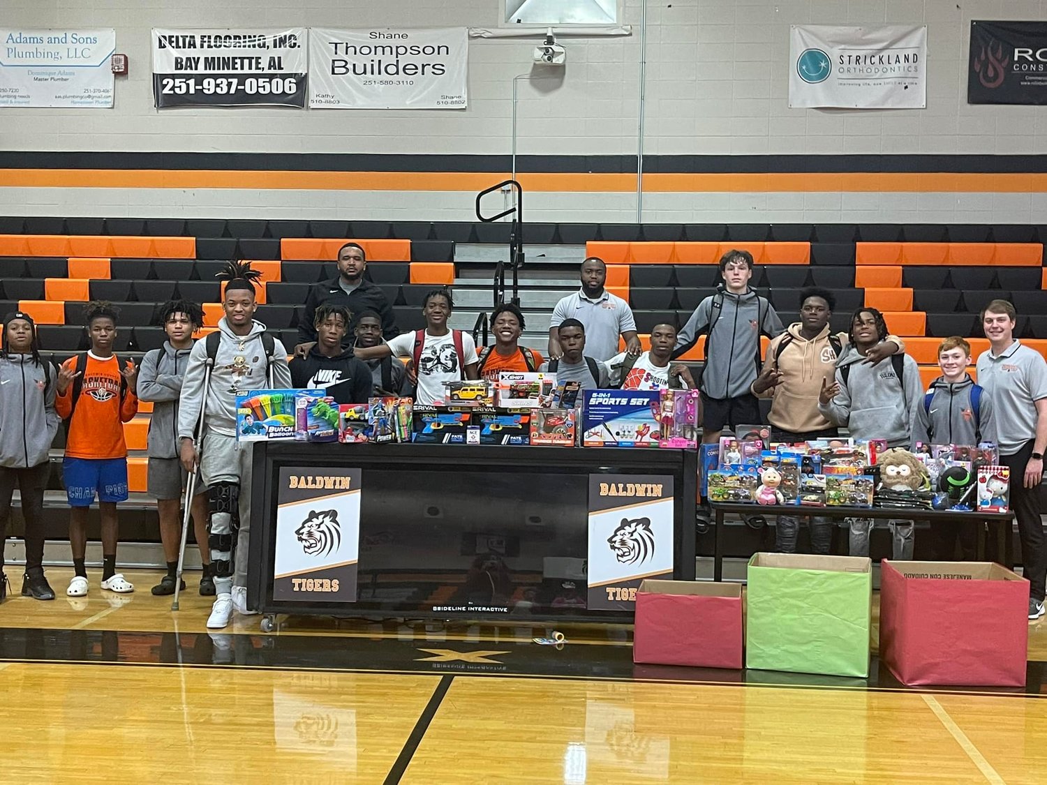 The Baldwin County Tigers hosted their second annual toy drive during Friday’s home game against the Foley Lions and encouraged fans to donate in memory of BCHS students Ty Drinkard and Blayne Shackelford.