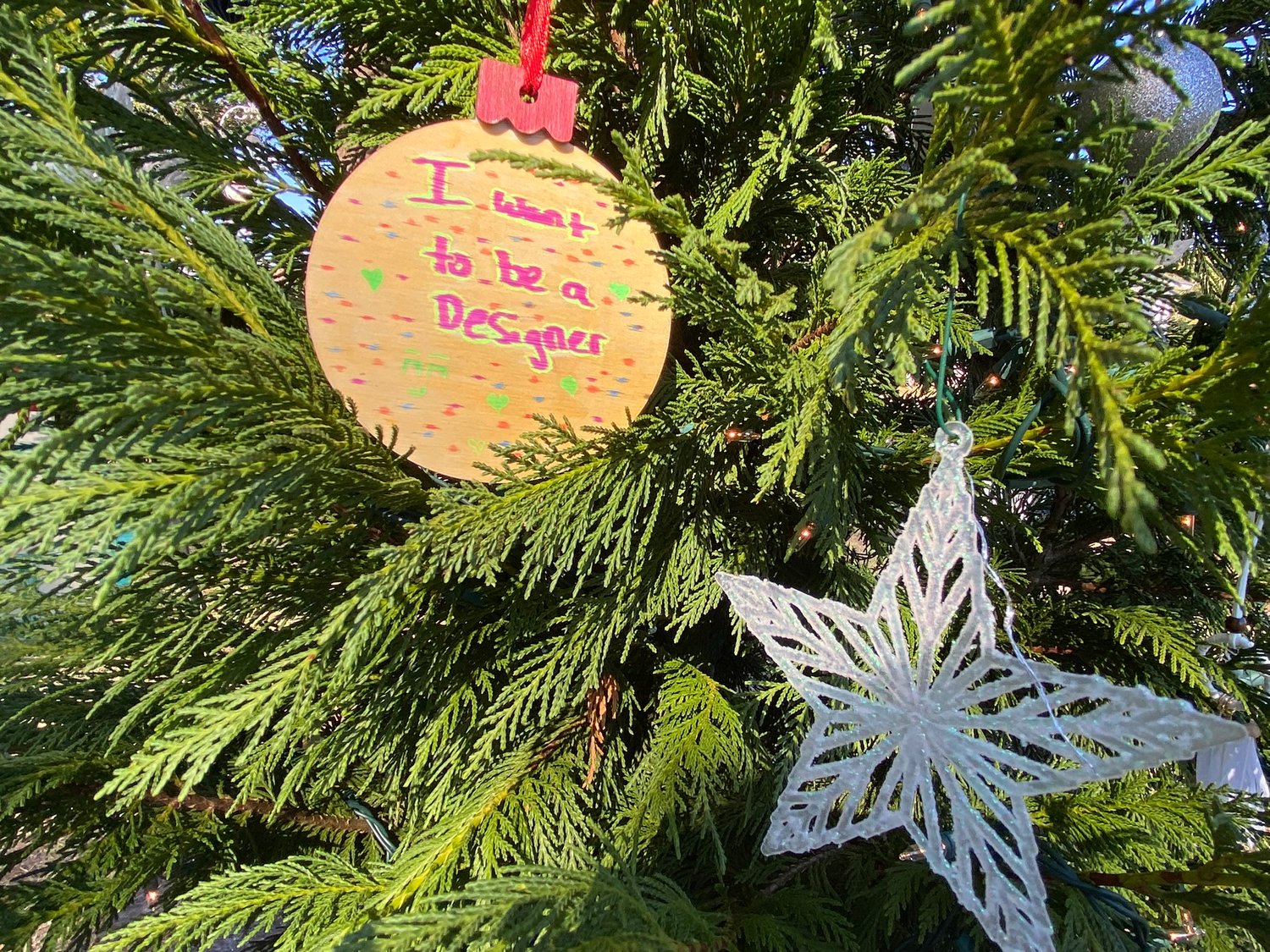 The Dream Center of Baldwin County's tree holds ornaments filled with children's dreams.