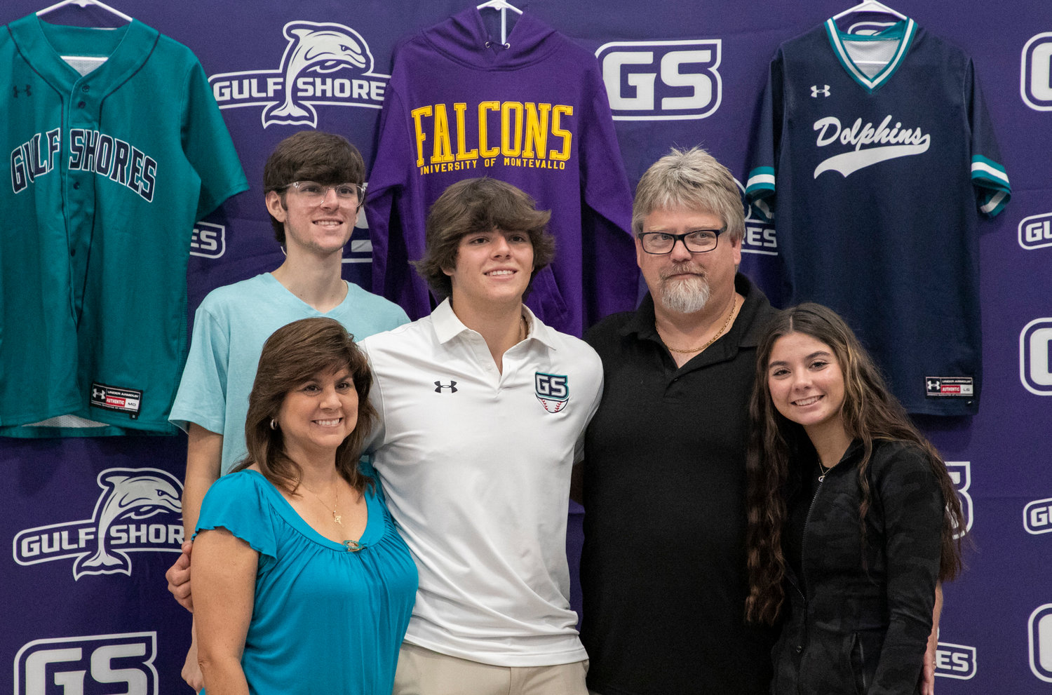 Dominic Maldet was joined by his family in signing his National Letter of Intent to join the Montevallo Falcons baseball team after his senior season at Gulf Shores. The high school hosted a signing ceremony in the gym Wednesday, Dec. 7.