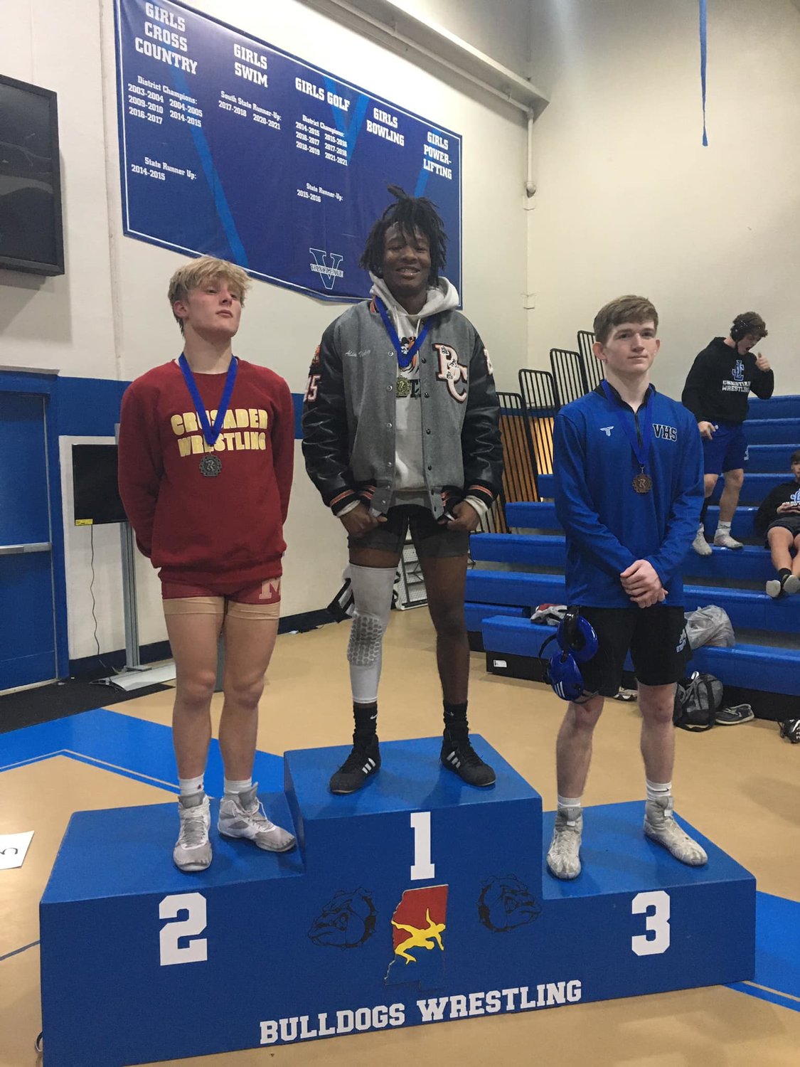 The 138-pound varsity division at the Bulldog Brawl in Vancleave, MS Dec. 16 was won by Baldwin County’s Nick Portis as one of three victories for Tiger wrestlers.