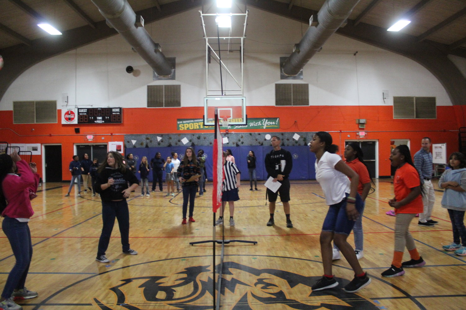 Students at Bay Minette Elementary School competed in a volleyball superbowl before the Christmas break where they executed the fundamentals learned during the last quarter in physical education class.