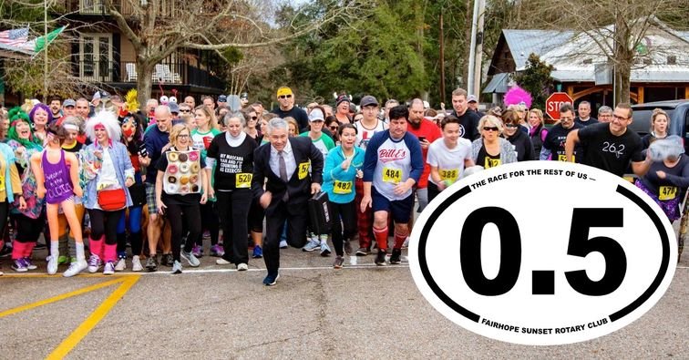 The Fairhope Sunset Rotary Club's annual 0.5K - The Race for the Rest of Us takes to the streets of Fairhope Saturday, Jan. 21.