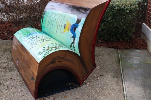 Poems by Shel Silverstein and Dr. Seuss were featured on one of the benches.