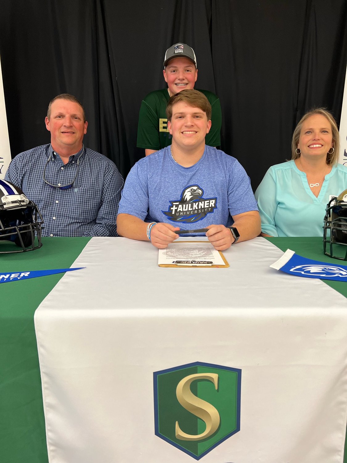 Snook Christian senior Hayden Joiner was part of National Signing Day festivities when he penned his commitment to the Faulkner Eagles during a ceremony Wednesday, Feb. 1, at the high school. Joiner and the Snook seniors were credited for reviving the program after not having enough to field a team in 2019.