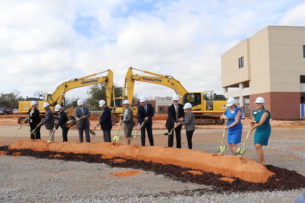 Local officials and hospital administrators break ground on the five-story South Baldwin Regional Medical Center expansion in Foley. The project is expected to be complete in about two years.
