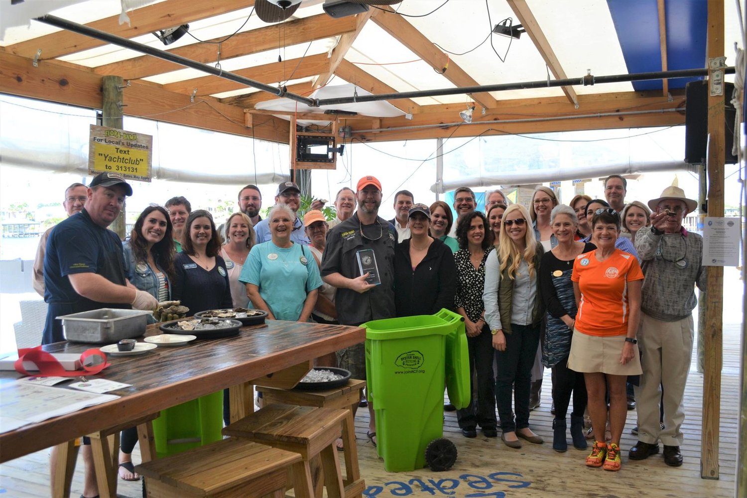 The Perdido Key Area Chamber of Commerce posted in 2017 about their participation in the Flora-Bama's Oyster Shell Recycling Program's ribbon cutting ceremony.