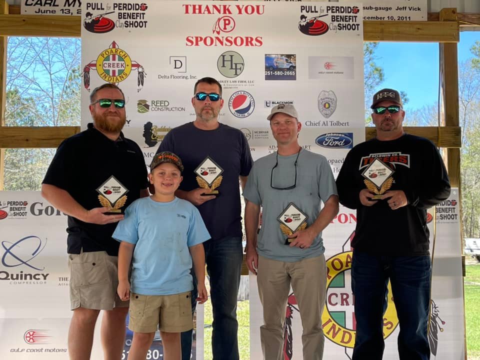 Hadley Law Firm took first place in the team competition from the Pull for Perdido Clay Shoot Saturday, March 4, at Bush Creek Clays.