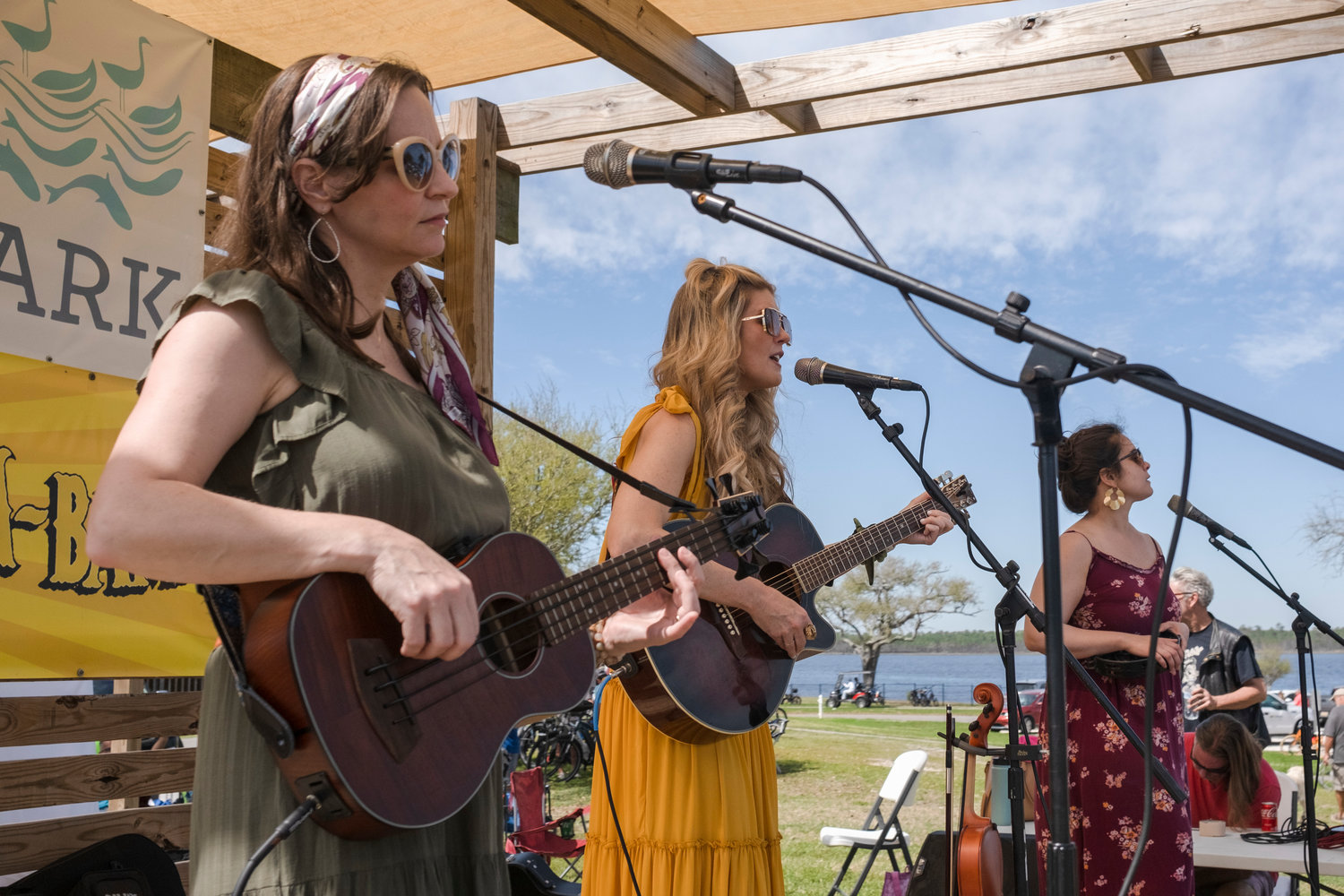 MICAH GREEN / GULF COAST MEDIA

The Krickets, a self-proclaimed swamp folk girl band, performs during Ballyhoo Festival at Gulf State Park on Saturday.