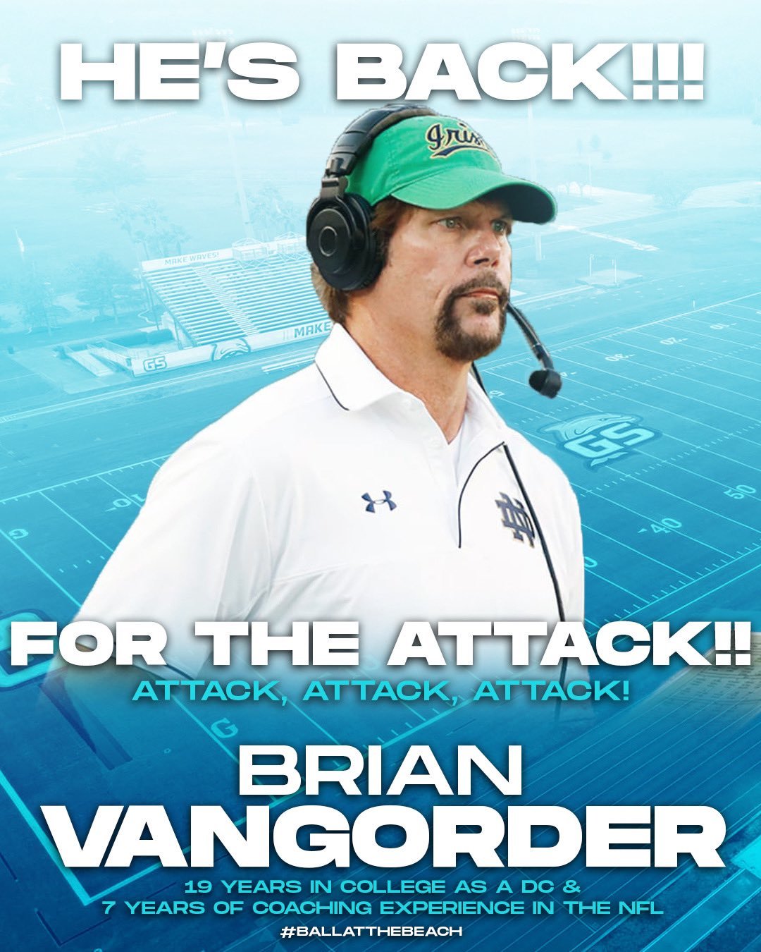 Brian VanGorder was announced as Gulf Shores’ next defensive coordinator Friday, March 10, a year removed from his first stint with the Dolphins. Head coach Mark Hudspeth hired VanGorder as defensive coordinator in his first season at Gulf Shores and the Dolphins allowed the fewest points in program history.