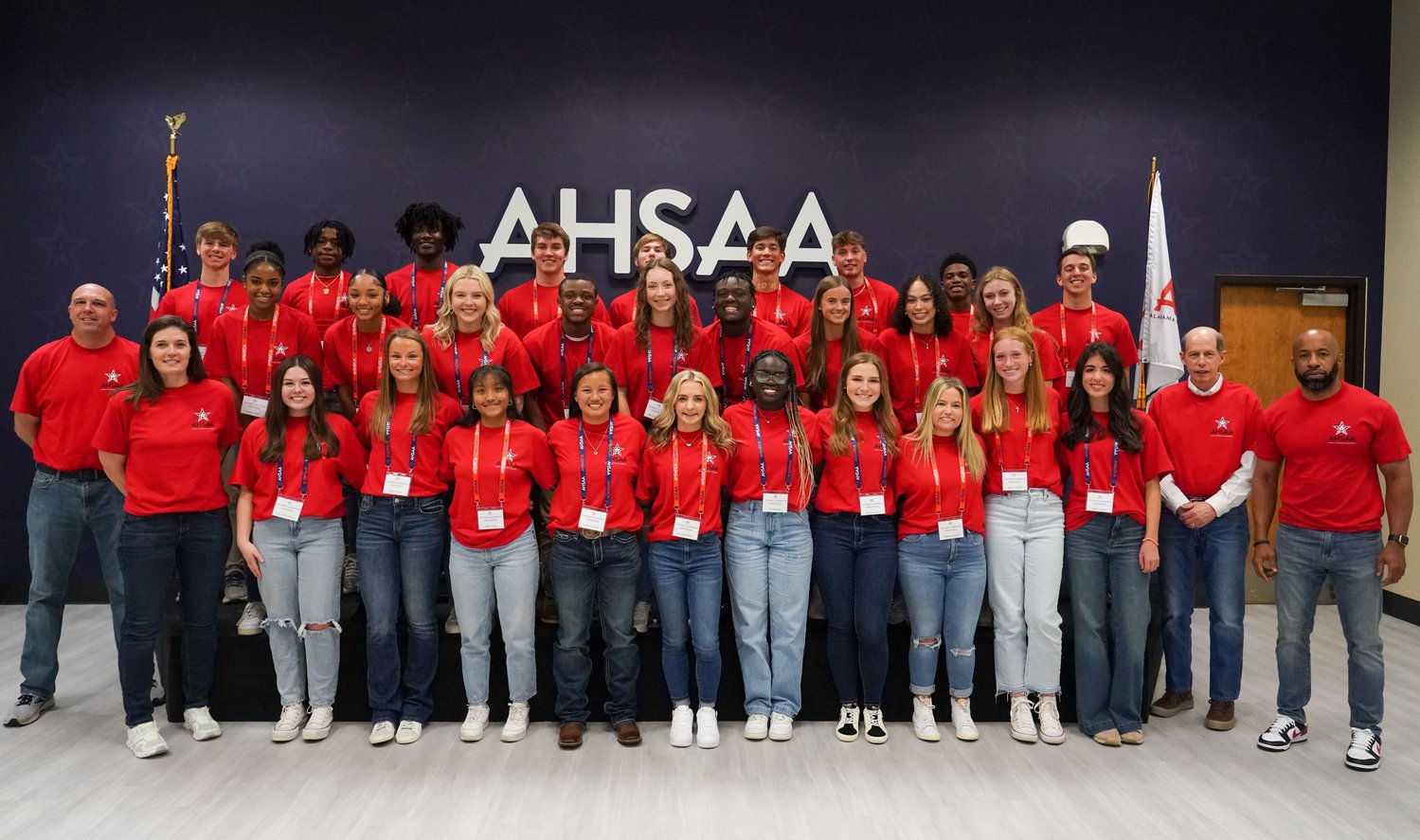 Spanish Fort senior Bailey Hope (first row, third from left) represented the Toro volleyball program at the Alabama High School Athletic Association’s annual Student Leadership Conference last week. It was Hope’s second consecutive year participating in the event.