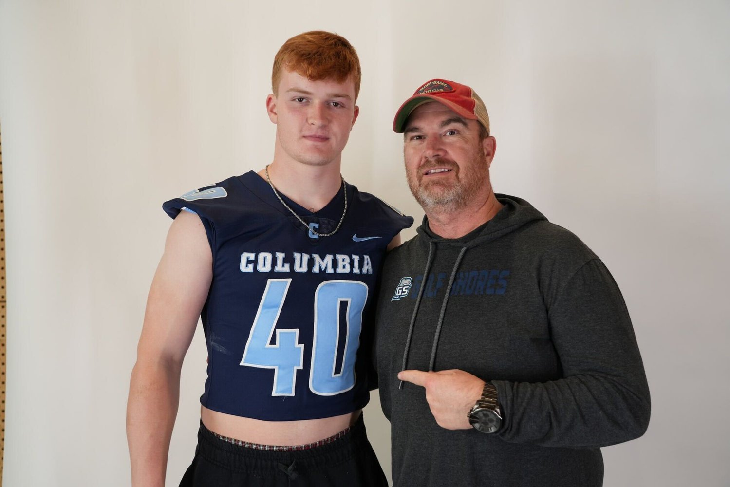 Gulf Shores defensive end Otto Brewer was joined by his father Otto in visiting the Columbia campus Tuesday, March 28. Brewer has made visits to other Ivy League schools including Dartmouth and Penn.