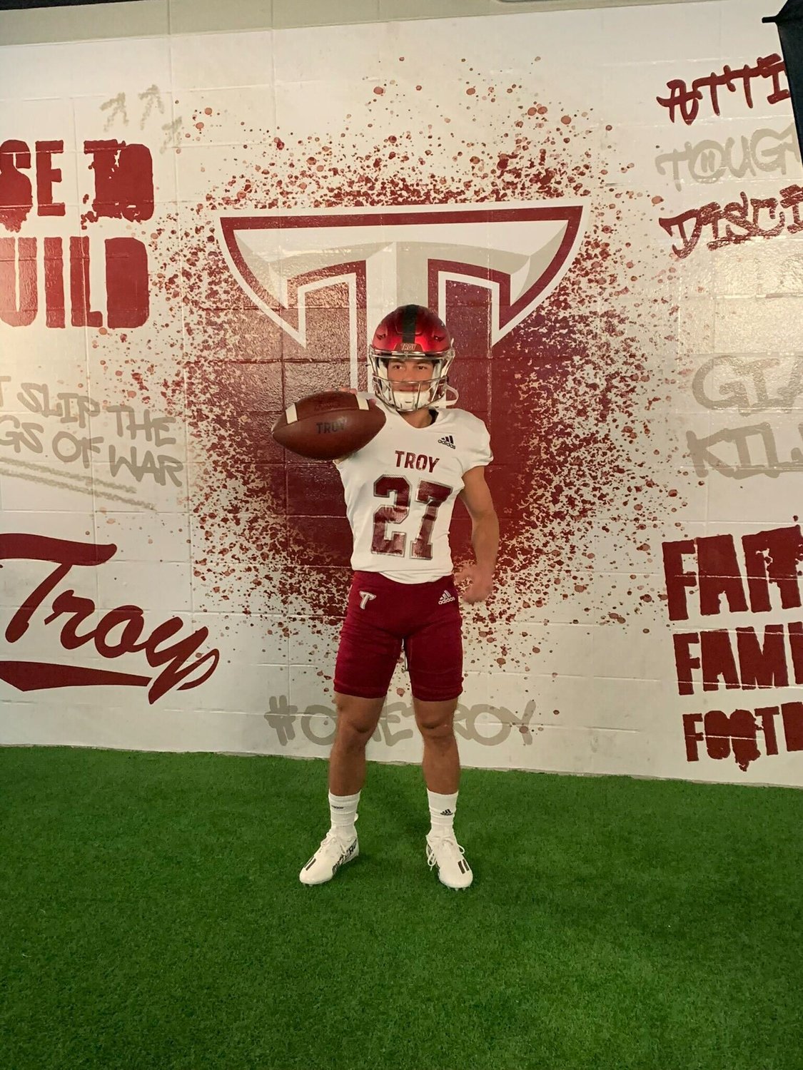 Dolphin punter/kicker Will Langston visited the Troy Trojans Monday, April 3, after he was recently ranked a 5-star kicker by the Chris Sailer Kicking Camp.