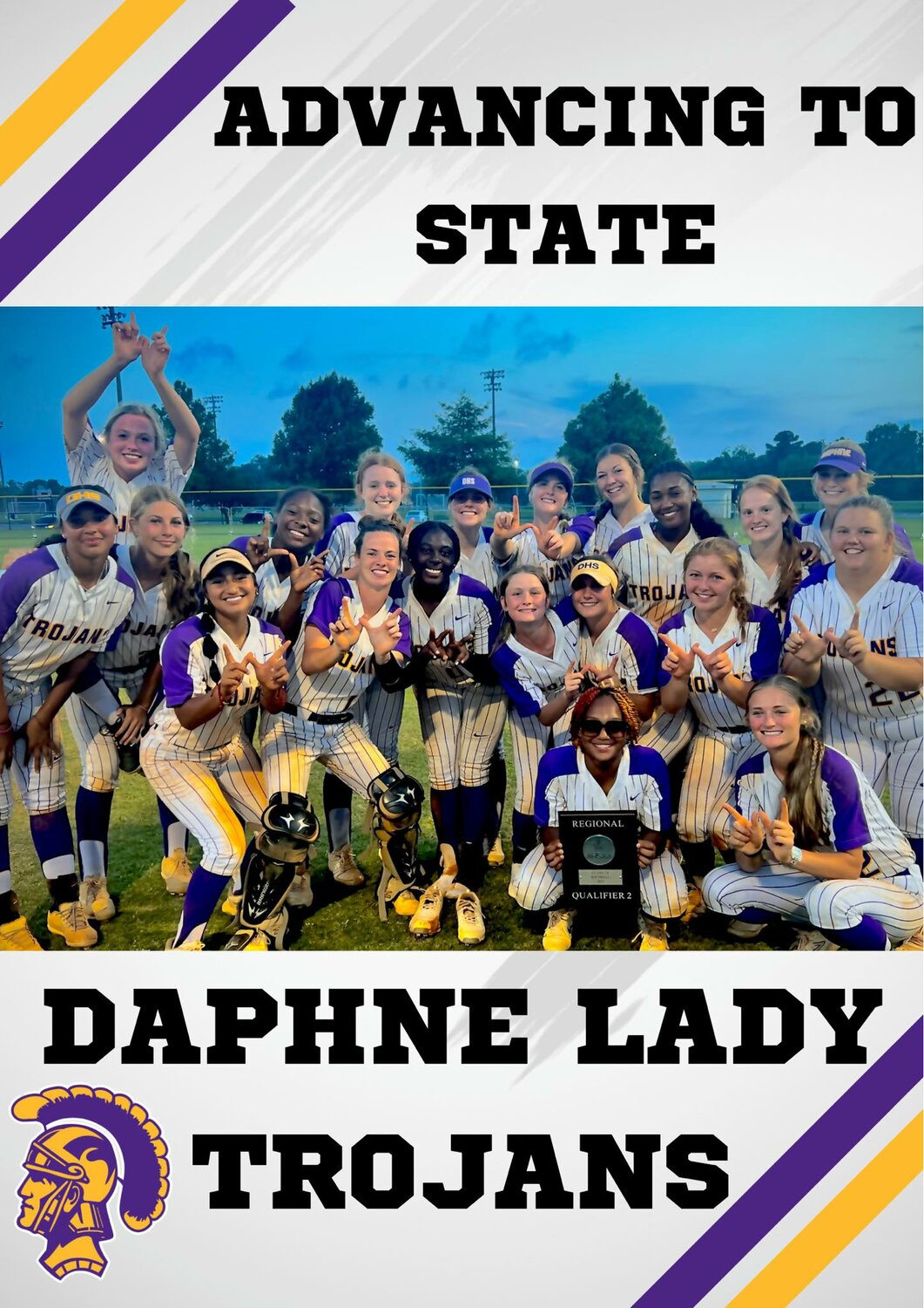 The state championship bracket for Class 7A will include the Daphne Trojans after they were the South Regional runners-up in Gulf Shores last weekend. Daphne will be joined by Fairhope, Spanish Fort and Orange Beach in competing for the Blue Map Trophy in Jacksonville this weekend.
