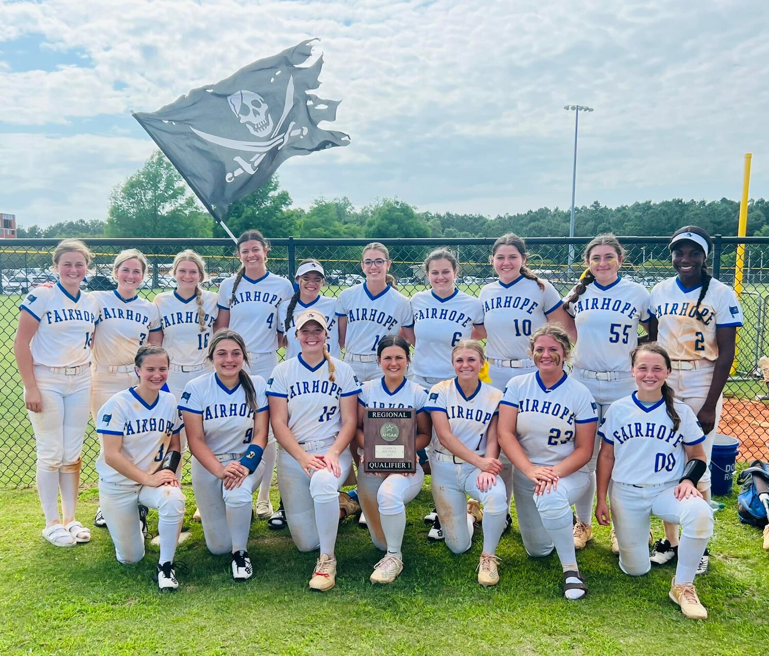 The Fairhope Pirates celebrate their Class 7A South Regional championship in Gulf Shores last weekend. Fairhope advances to the state tournament this weekend with a first-round contest set for Friday.