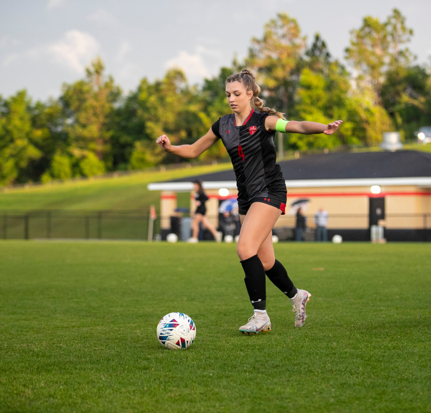 Toro junior Sydney White warms up for state quarterfinal action against Montgomery Academy on the Hill May 5. White was one of six Spanish Fort soccer players named all-state honorable mentions across all classifications by AHSAA soccer coaches.