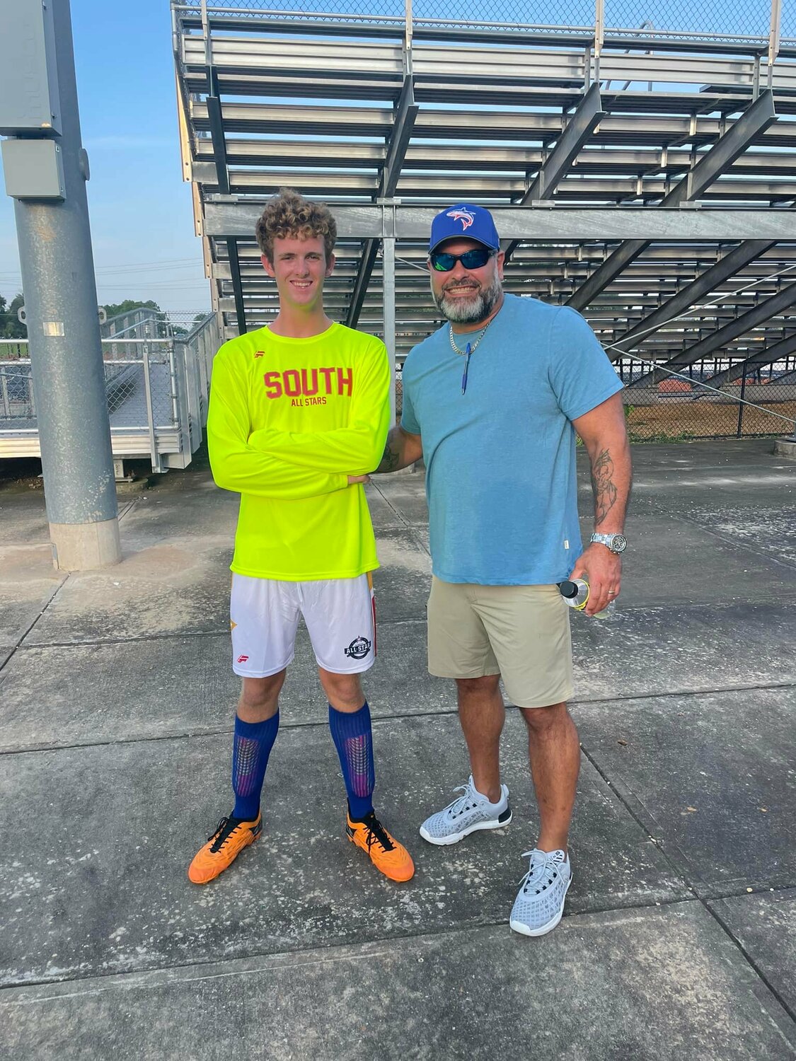 Orange Beach’s Lucean Pingrey competed in the AHSAA All-Star soccer contest in Montgomery on Wednesday, July 19, and had Mako athletic director Rob Morales as part of his fan section. Pingrey was one of eight local soccer players who helped account for 35 total local athletes who were named All-Stars.
