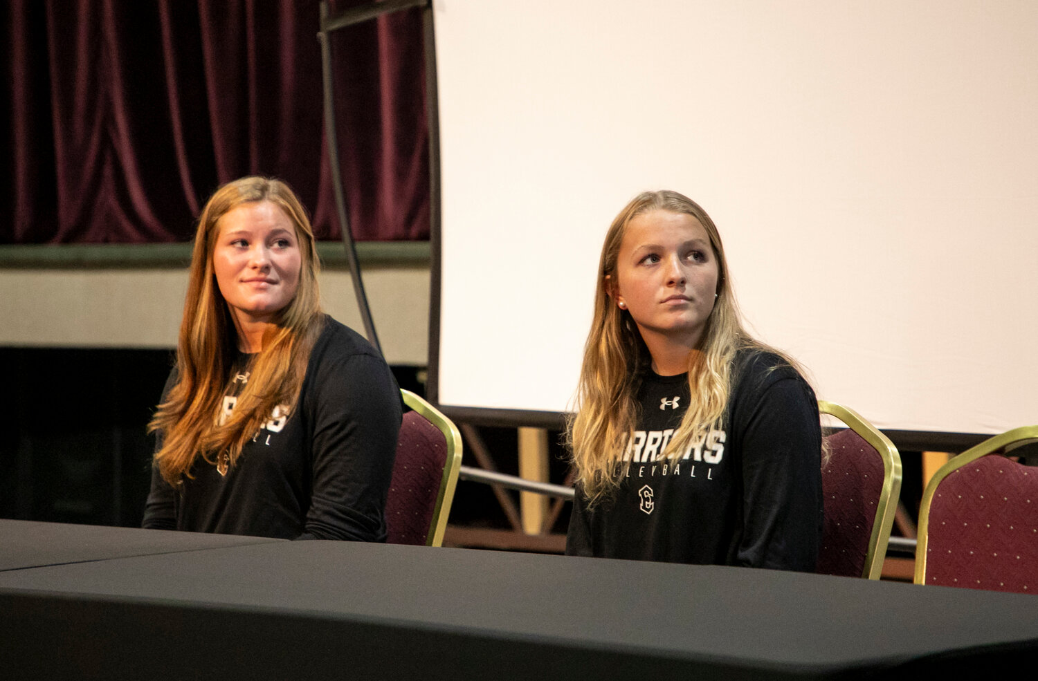 At Monday’s Volleyball Media Day at Trojan Hall in Daphne, the Elberta Warriors were represented by seniors Morgan Thrift and Haley Bingert who will look to execute the message from head coach Madison Wichterman to improve each day. Wichterman also said the pair of athletes are some of the main energy providers on the team.