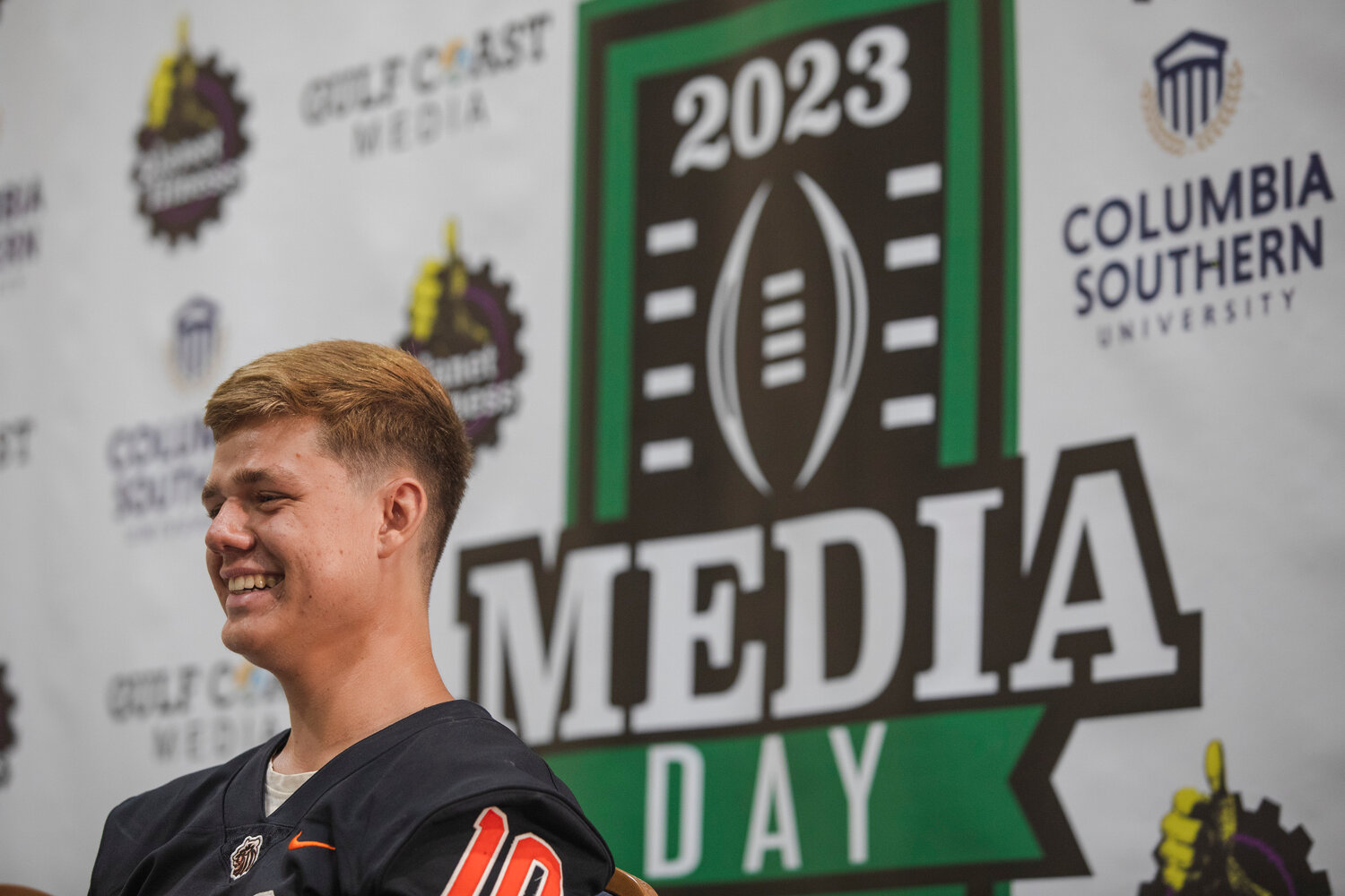 Quarterback Preston Kiper represented the Baldwin County Tigers on the Gulf Coast Media Day mainstage on July 27 where local teams previewed their upcoming seasons. Kiper said he and his teammates worked on their timing through the 7-on-7 offseason.