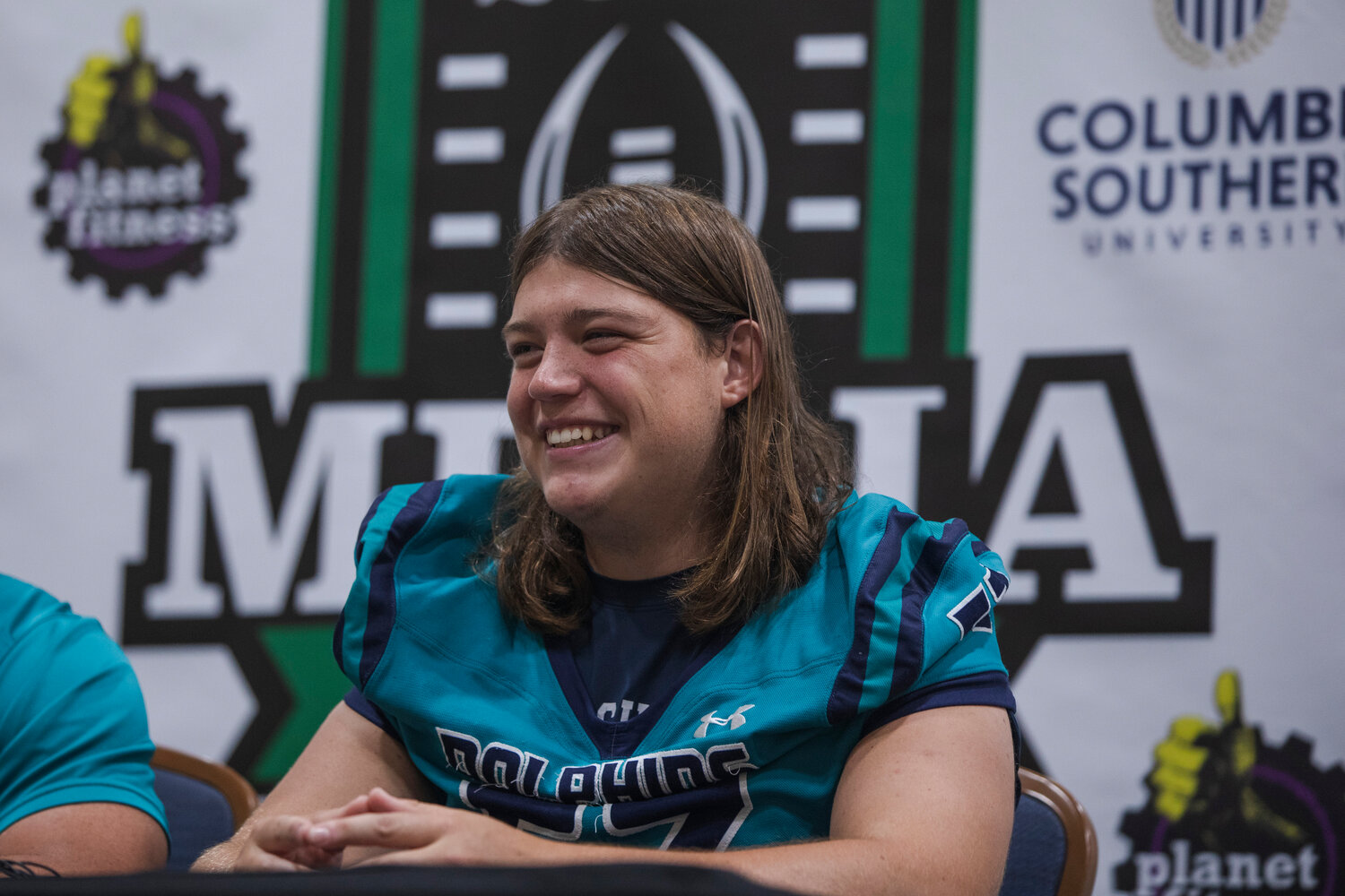 Chase Jennings represented the Gulf Shores Dolphins on Thursday, July 27, at the second-annual Gulf Coast Media Day where local teams previewed their seasons. Jennings is part of a veteran group of offensive linemen that will look to set the tone in the trenches.