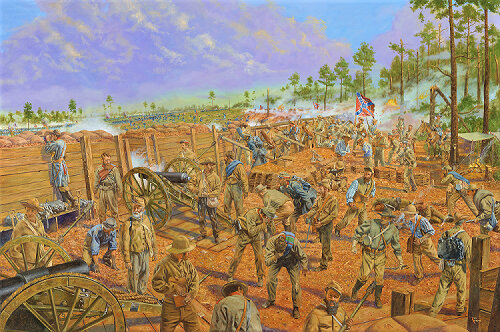 A representation of the Battle of Fort Blakeley
