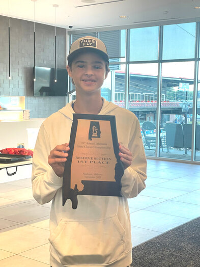 Kevin Judice, 10th grade student at Spanish Fort High School, tied for first place at the Alabama State Chess Championship.