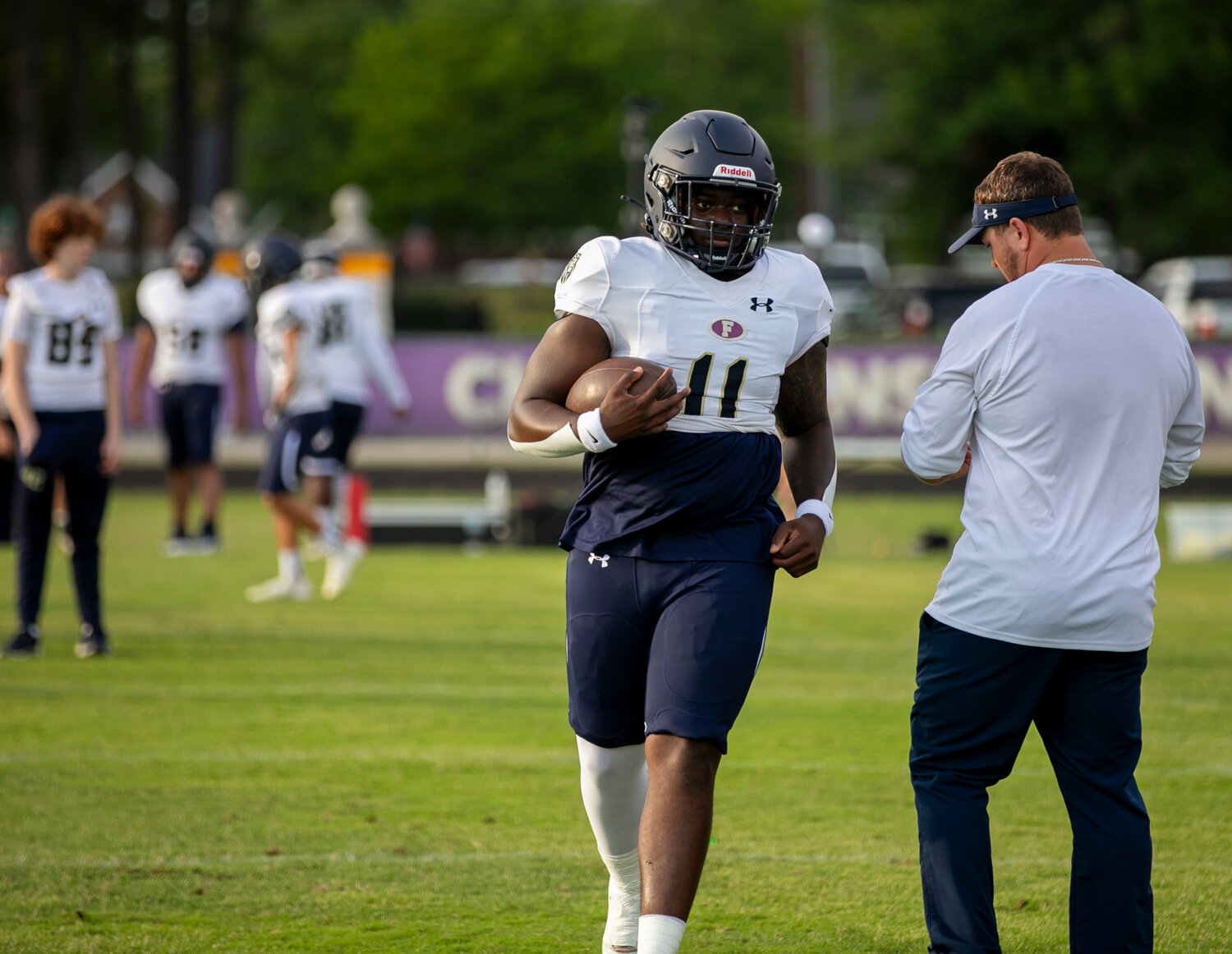 Foley senior running back Kolton Nero warms up for action in Daphne before the Lions’ spring game against the Trojans on May 19. Through four games, Nero’s 937 rushing yards sat third in MaxPreps’ state rankings behind only two athletes with an extra game played.