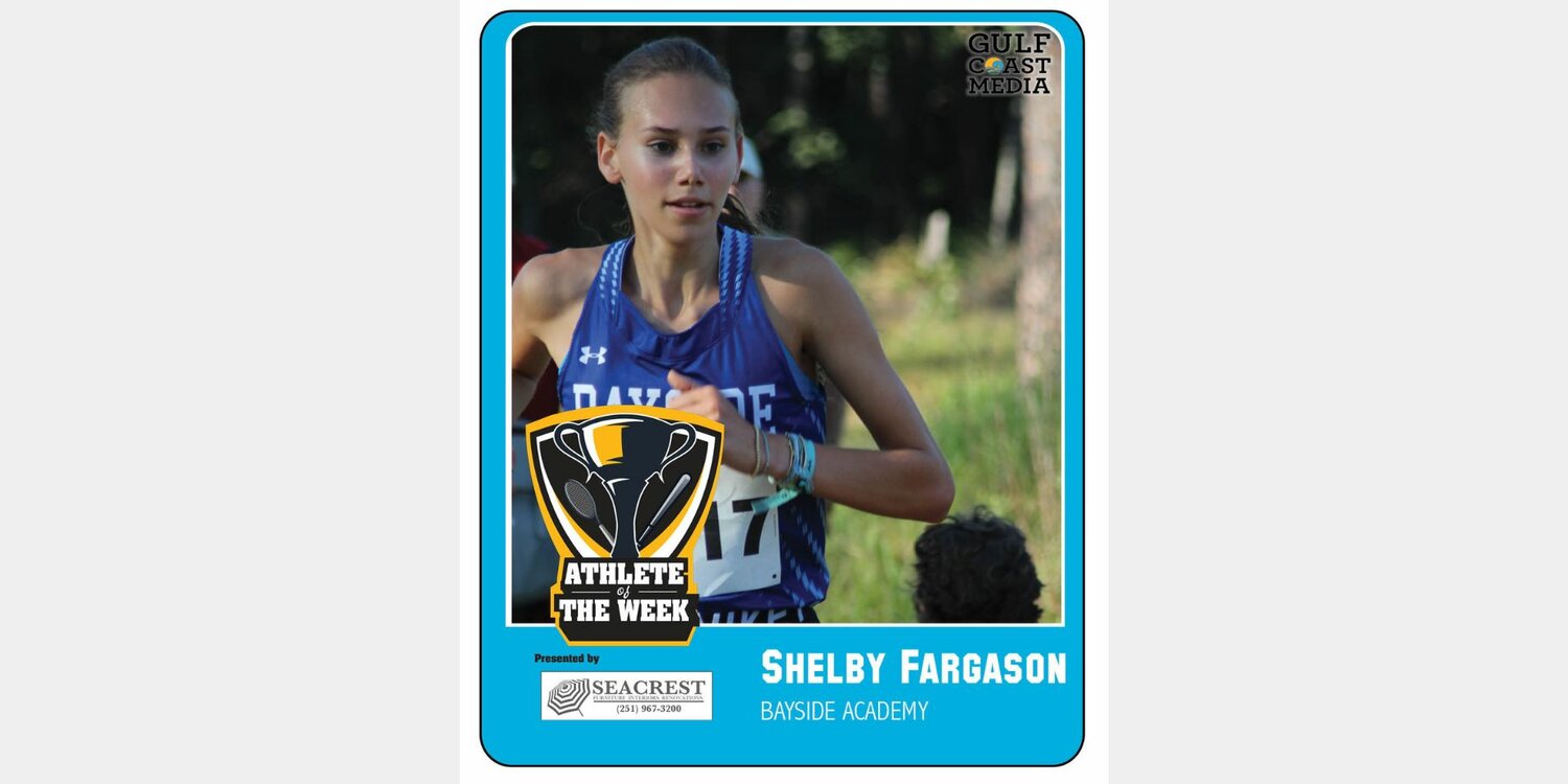 Bayside Academy sophomore Shelby Fargason registered a 19:04 at the Early Bird Invitational to mark the third-fastest time in Admiral history. The effort also helped win the Seacrest Furniture Athlete of the Week as selected by Gulf Coast Media readers.