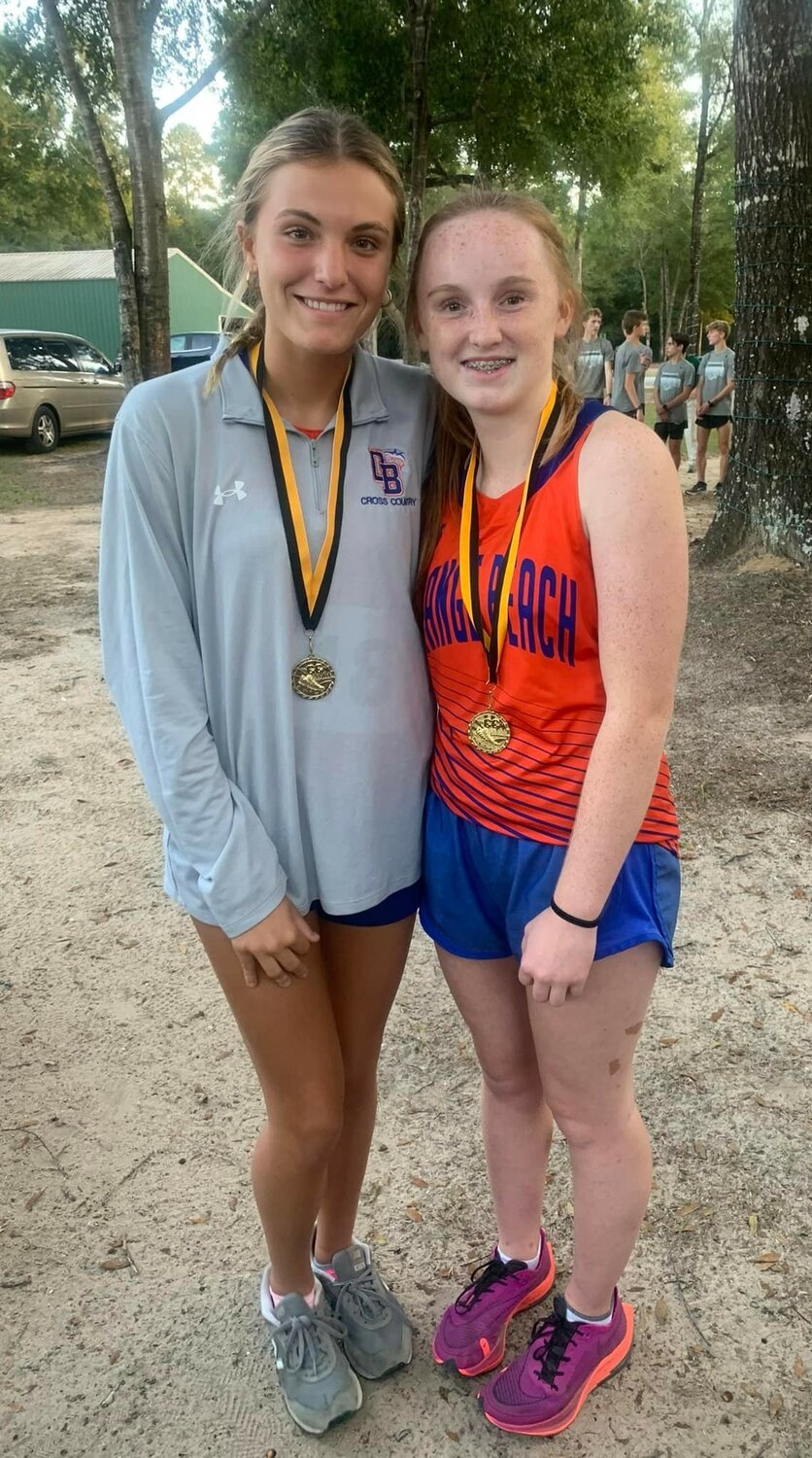 Orange Beach junior Libby Tierce and eighth-grader Brooke Barnett both earned top-10 finishes at the Baldwin County cross country championship meet Thursday afternoon to earn a spot on the All-County list. Tierce was a 10th-place finisher and Barnett registered 7th overall.
