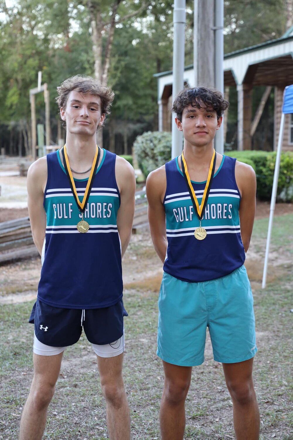 Gulf Shores senior Ethan Sharkey and junior Beck Montiel represented the Dolphins as All-County honorees from Thursday’s Baldwin County cross country championship meet in Bay Minette. The pair helped Gulf Shores finish fourth in the team standings with the Class 5A Section 1 Championship scheduled for the same course on Nov. 2.