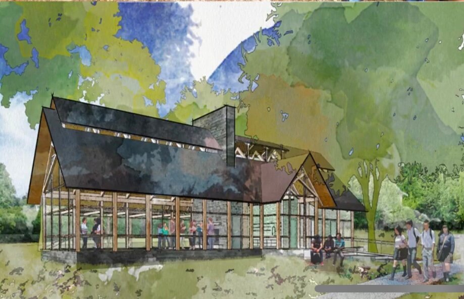 Rendering for new state-of-the-art center for eco-tourism and sustainability dubbed the "Gulf Coast Eco Center" which is currently under construction but expected to open in August 2024.