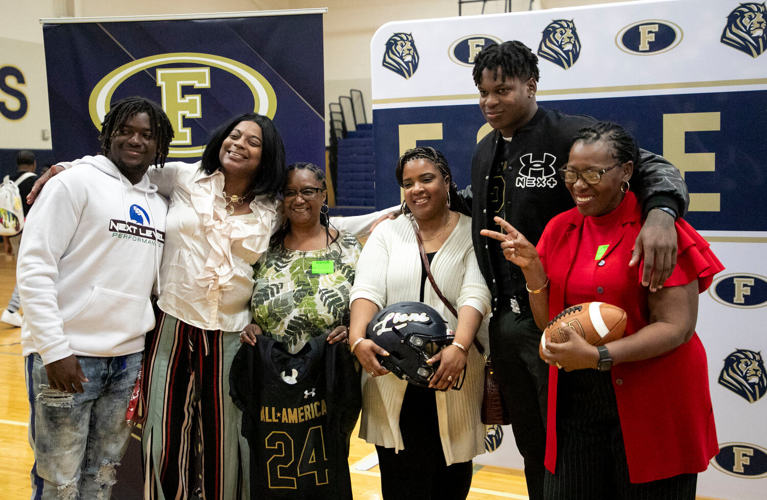 Friends and family joined Lion senior Perry Thompson in celebrating Friday’s jersey presentation ahead of the Under Armour All-American Game on Jan. 3, 2024.