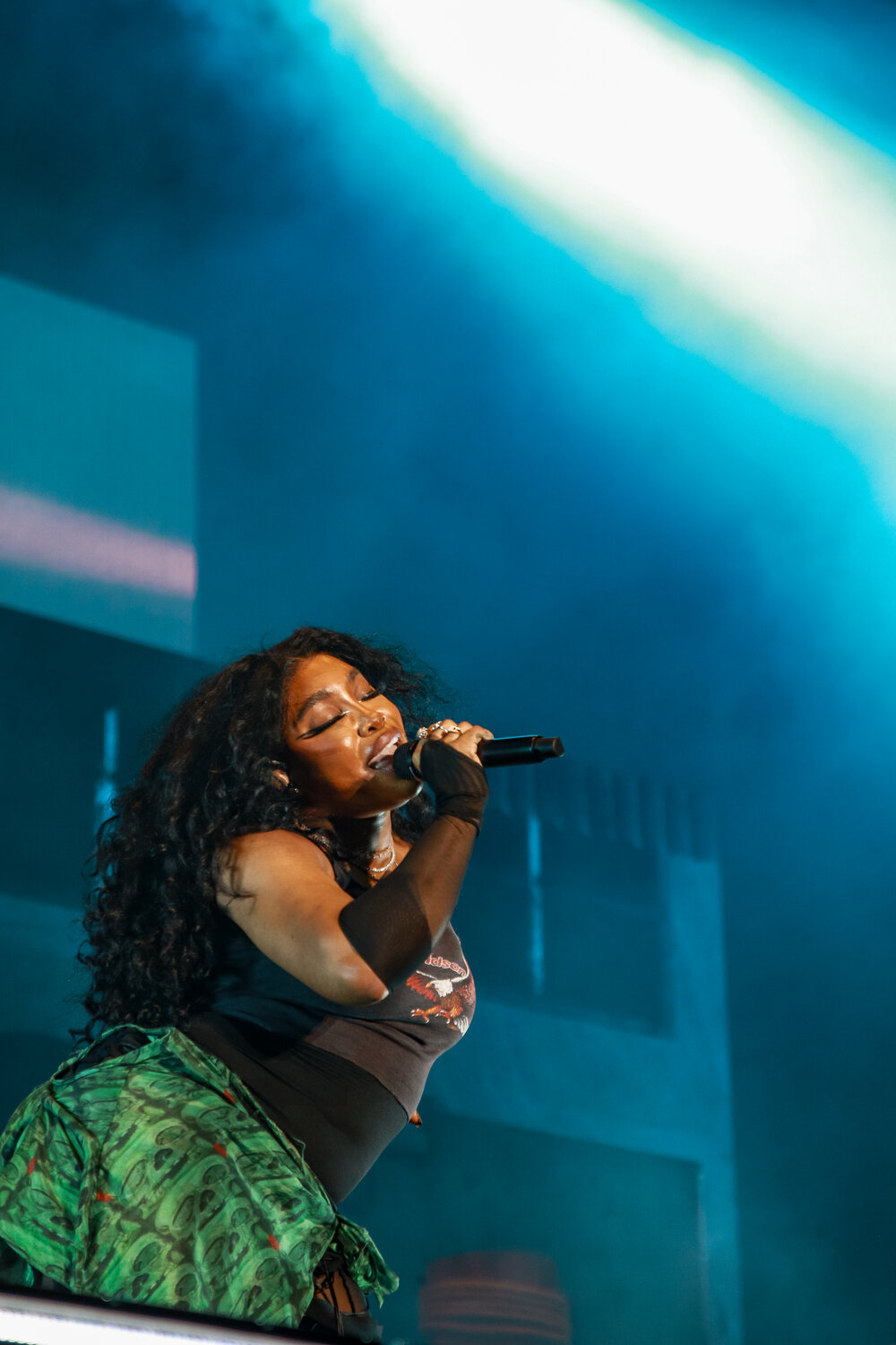 SZA performs at the 2023 Hangout Music Festival.