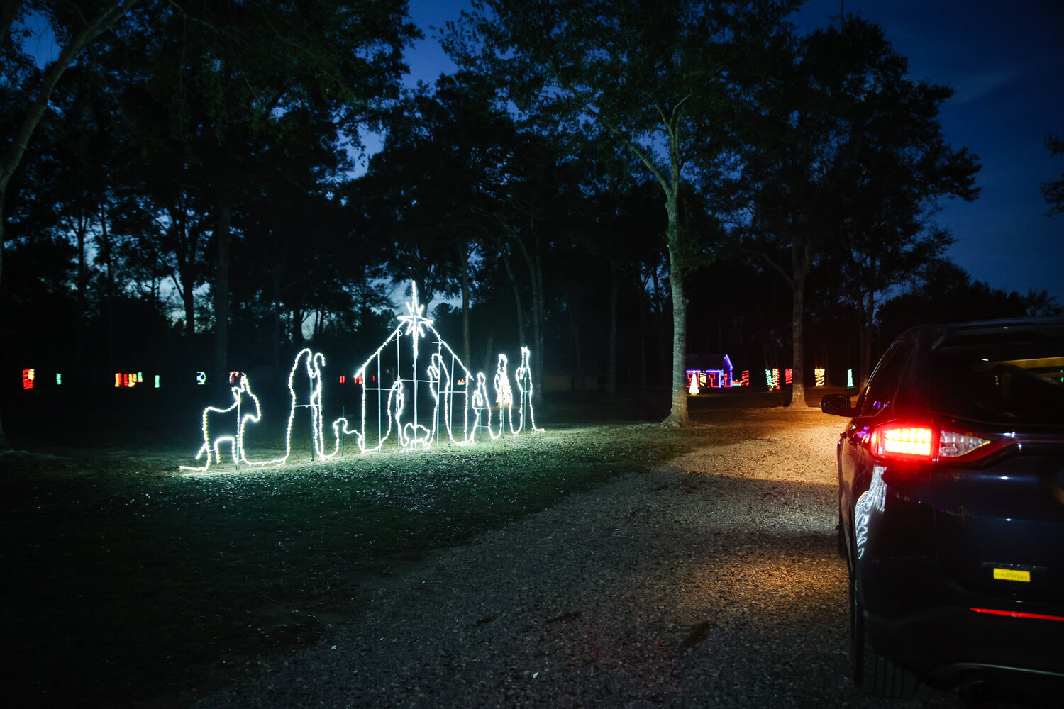 Scenes such as the Nativity scene, Christmas trees, reindeer and more can be spotted at the Light-Drive-Through.