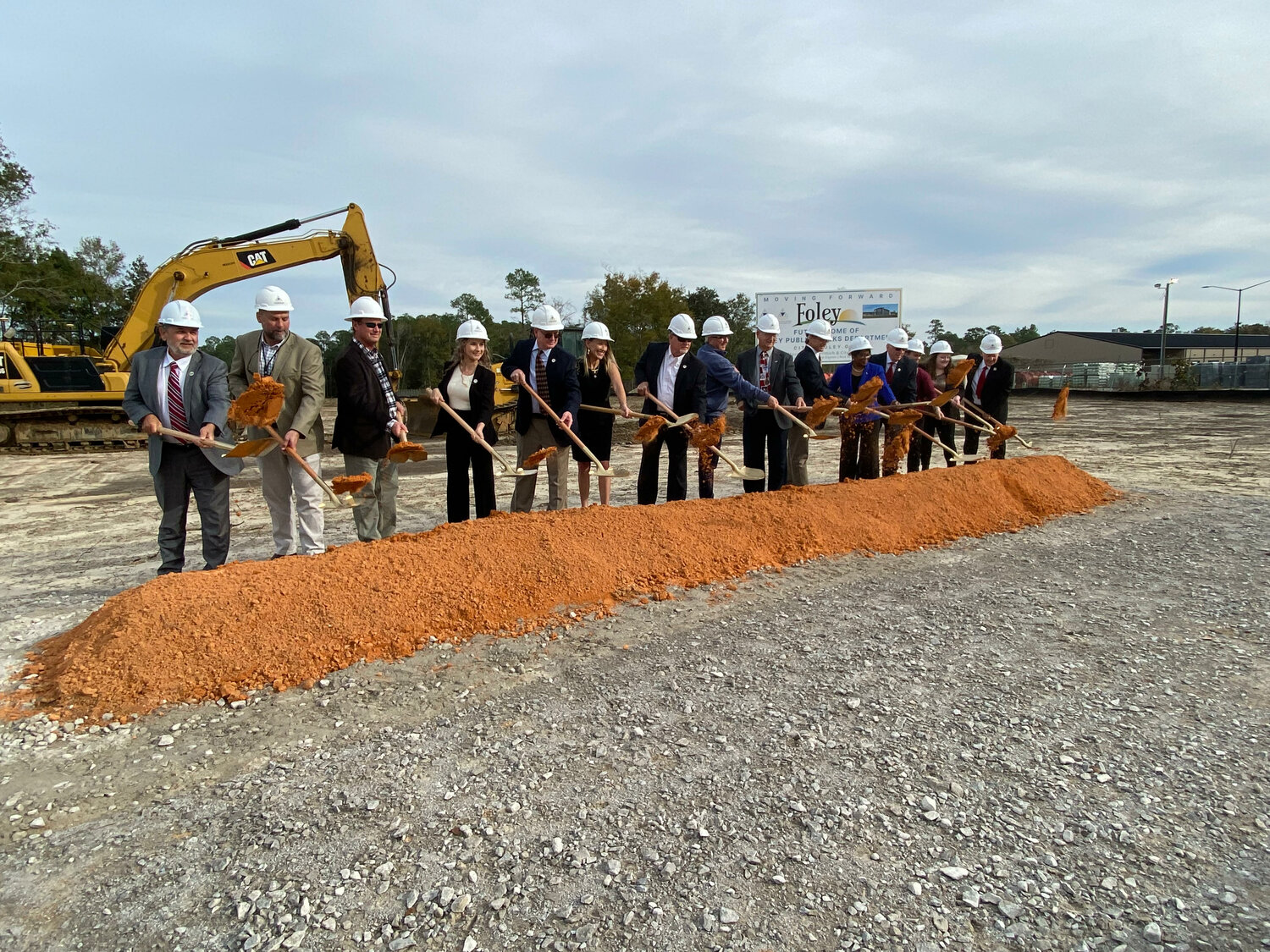 Foley officials mark the start of construction of the city’s new Public Works campus on Monday, Dec. 4.