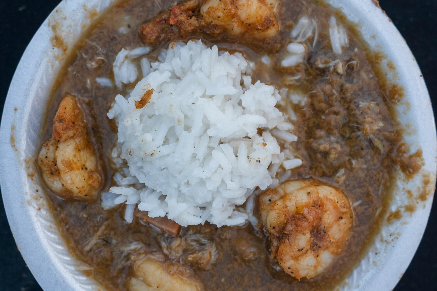 Gumbo from Smokin’ Kettle out of Daphne, Alabama was one of the gumbo choices at the 2023 Gumbo and Alabama Slammer Festival.