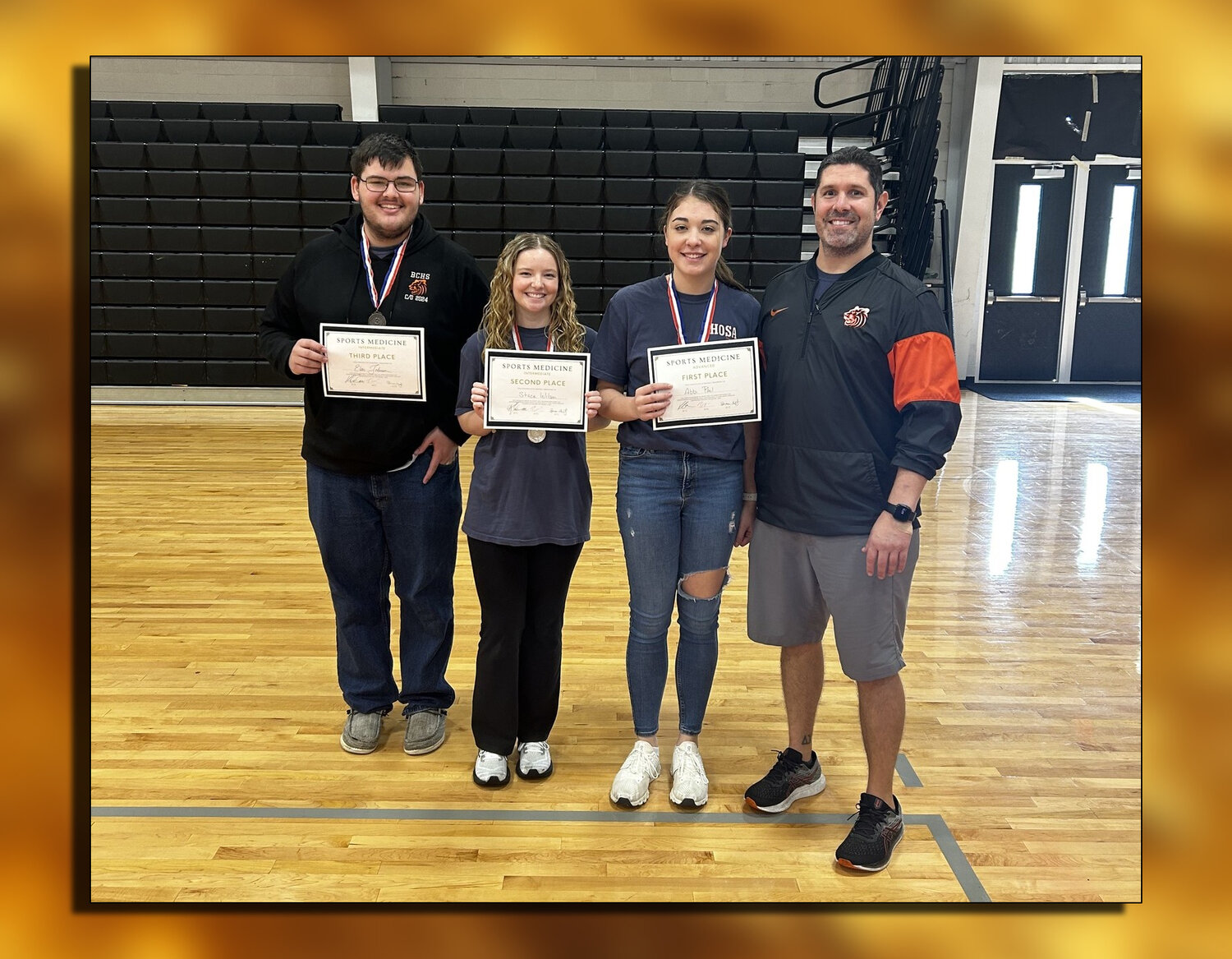 In the Sports Medicine Intermediate/Advanced division, Abbi Paul (1st place), Stacie Wilson (2nd place), and Elias Johnson (3rd place) emerged as victors.
