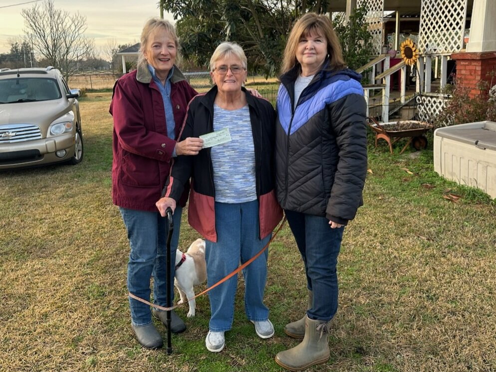 On Jan. 31, a $2,000 check was awarded to Janet Hines, director of Willow Farm, with Patty Barker to her left and Marion Ferrara to her right. Both Patty and Marion are members of Bama Beach and volunteer at Willow Farm.