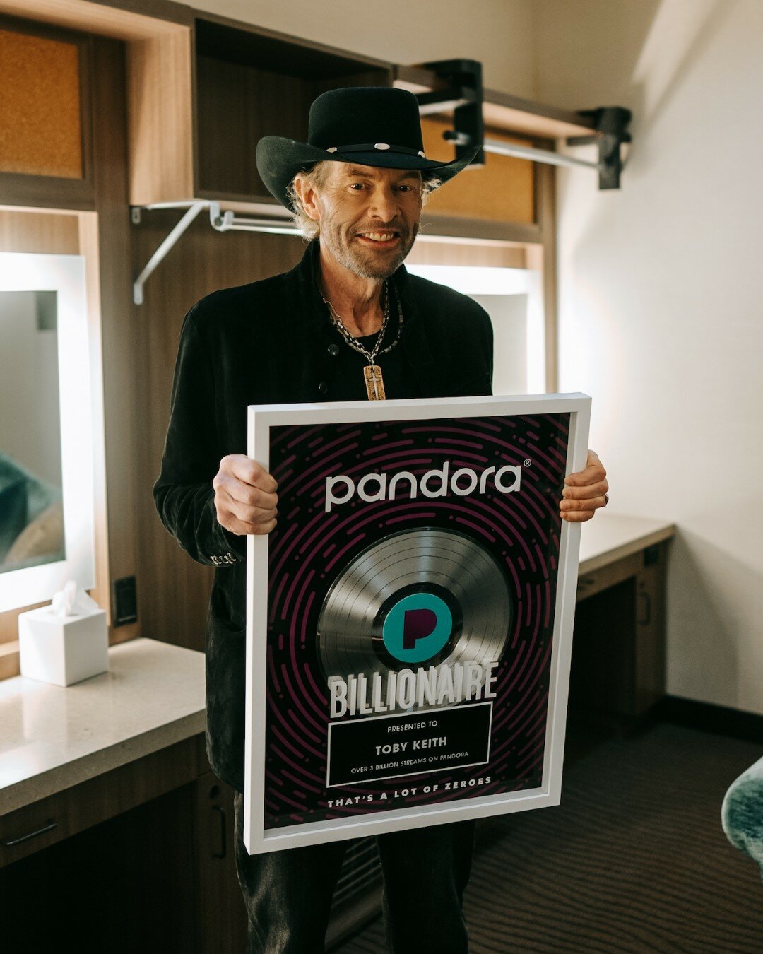 Toby Keith was recognized by Pandora for his music having been streamed 3 billion times on the music platform.