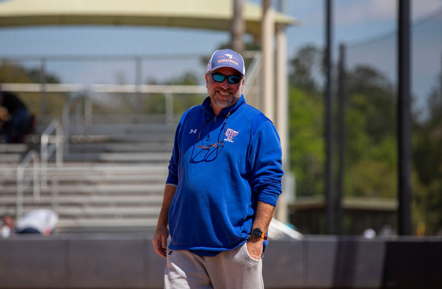 Shane Alexander and the Orange Beach Makos prepare for action during the Gulf Coast Classic at the Gulf Shores Sportsplex on March 21, 2023. Fresh off a third straight softball state championship, Alexander was promoted to Athletic Director of Orange Beach City Schools on Friday, Feb. 9.