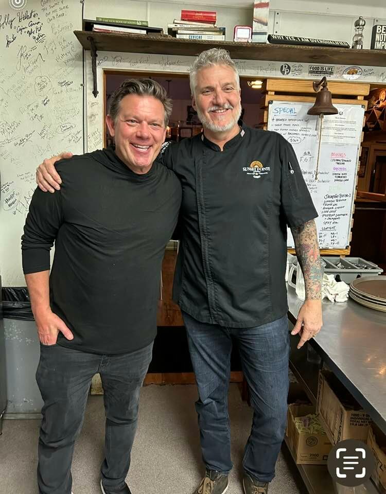 (From left) Tyler Florence and 'Panini' Pete Blohme