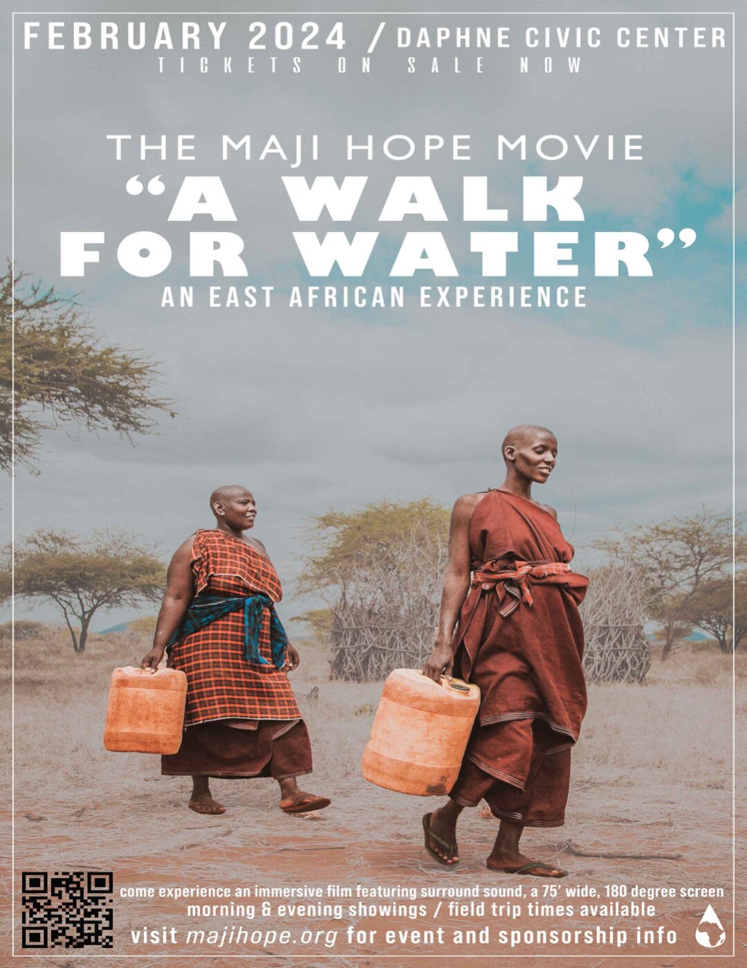 The "A Walk For Water" movie will be shown at various times beginning Tuesday, Feb. 20 through Friday, Feb. 23, and again Monday, Feb 26, through Wednesday, Feb. 28. Daytime tickets are $10 and evening shows are $15.