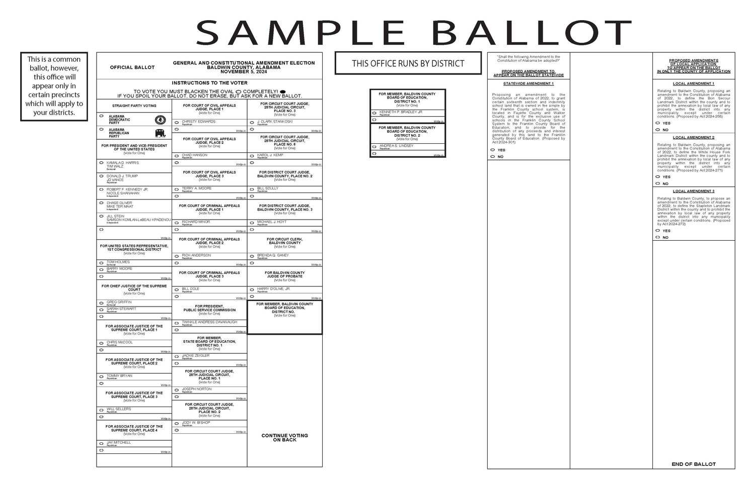 Find your sample ballot for Baldwin County voters in 2024 General