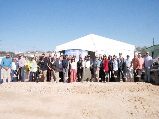Representatives from Fruition Development and the Cedar Park and Leander Chambers of Commerce break ground on the Shoppes at Bell Blvd last month.
