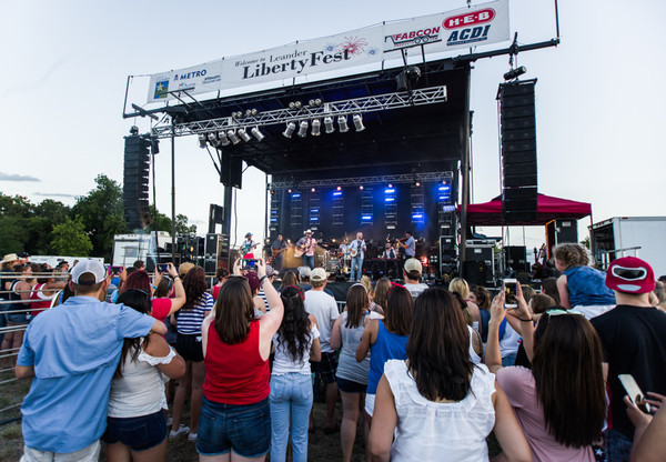 The Josh Abbott Band performs for a crowd of thousands at the Leander Liberty Fest on July 4, 2017.