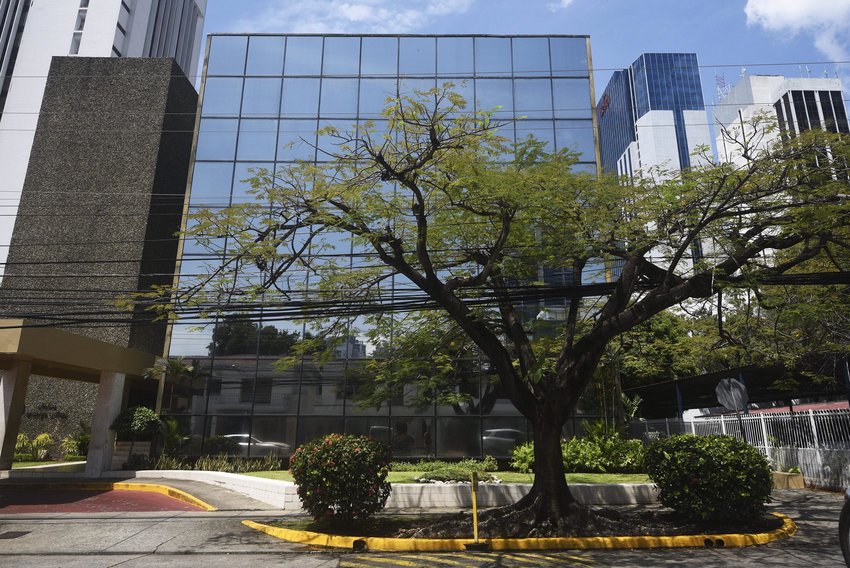 The building where Panama-based Mossack Fonseca law firm offices are located, showing the sign identifying the firm was removed, in Panama City on March 30, 2017. (Rodrigo Arangua/AFP/Getty Images/TNS)