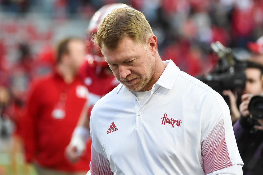 Nebraska head coach Scott Frost walks off the field after a loss against Purdue at Memorial Stadium on Oct. 30, 2021, in Lincoln, Nebraska. (Steven Branscombe/Getty Images/TNS)