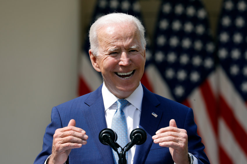 U.S. President Joe Biden delivers remarks on gun violence prevention in the Rose Garden of the White House in Washington on April 8, 2021. (Yuri Gripas/Abaca Press/TNS)