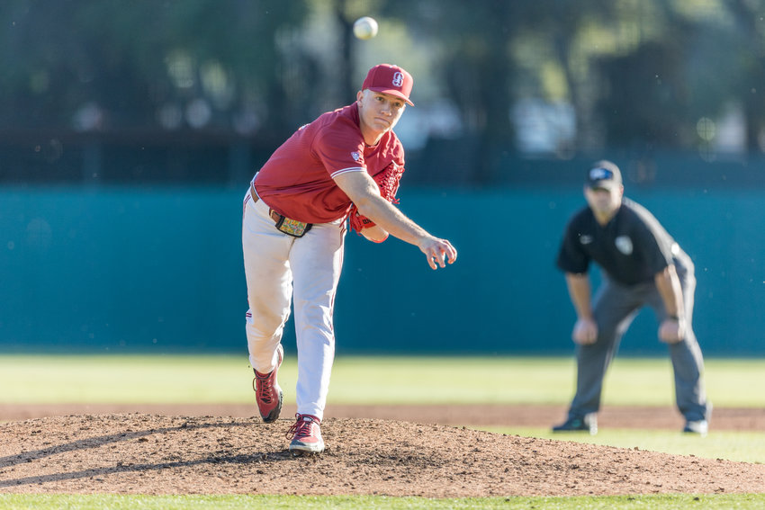 Justin Moore was recruited to play infield at Stanford but has transitioned into a full-time pitcher. He has 13 strikeouts in 14 appearances for the Cardinal.