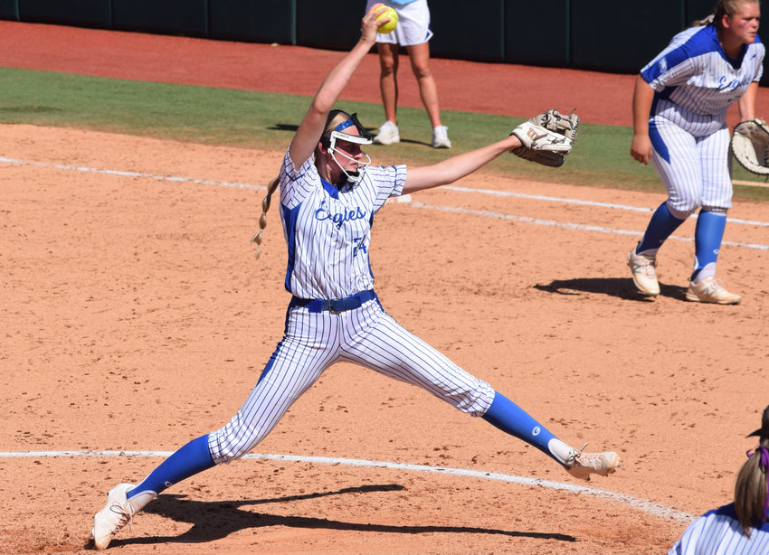 Sophomore Cambree Creager struck out six batters in six innings of relief as Georgetown lost 7-0 to Montgomery Lake Creek in the softball state title game Saturday at McCombs Field.